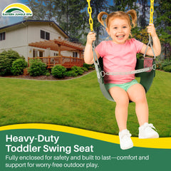 Eastern Jungle Gym plastisol-coated chain ends offer pinch-free handling for little fingers.