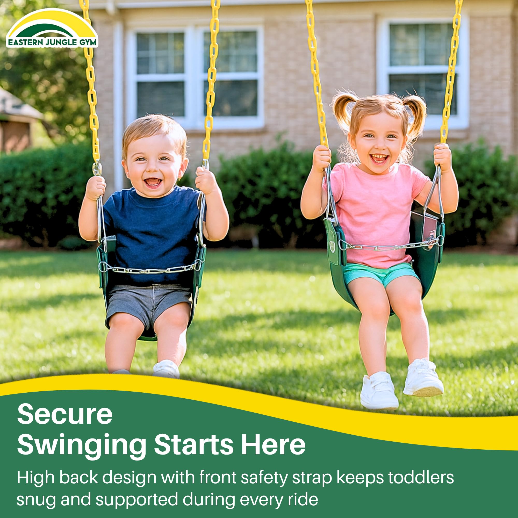 Eastern Jungle Gym seat dimensions 9x12 inches keep kids perched safely.