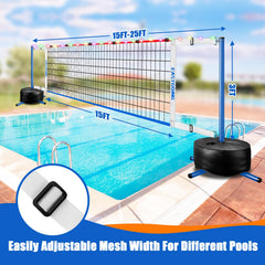 Eastgoing adjustable pool volleyball net length from 15 to 25 feet
