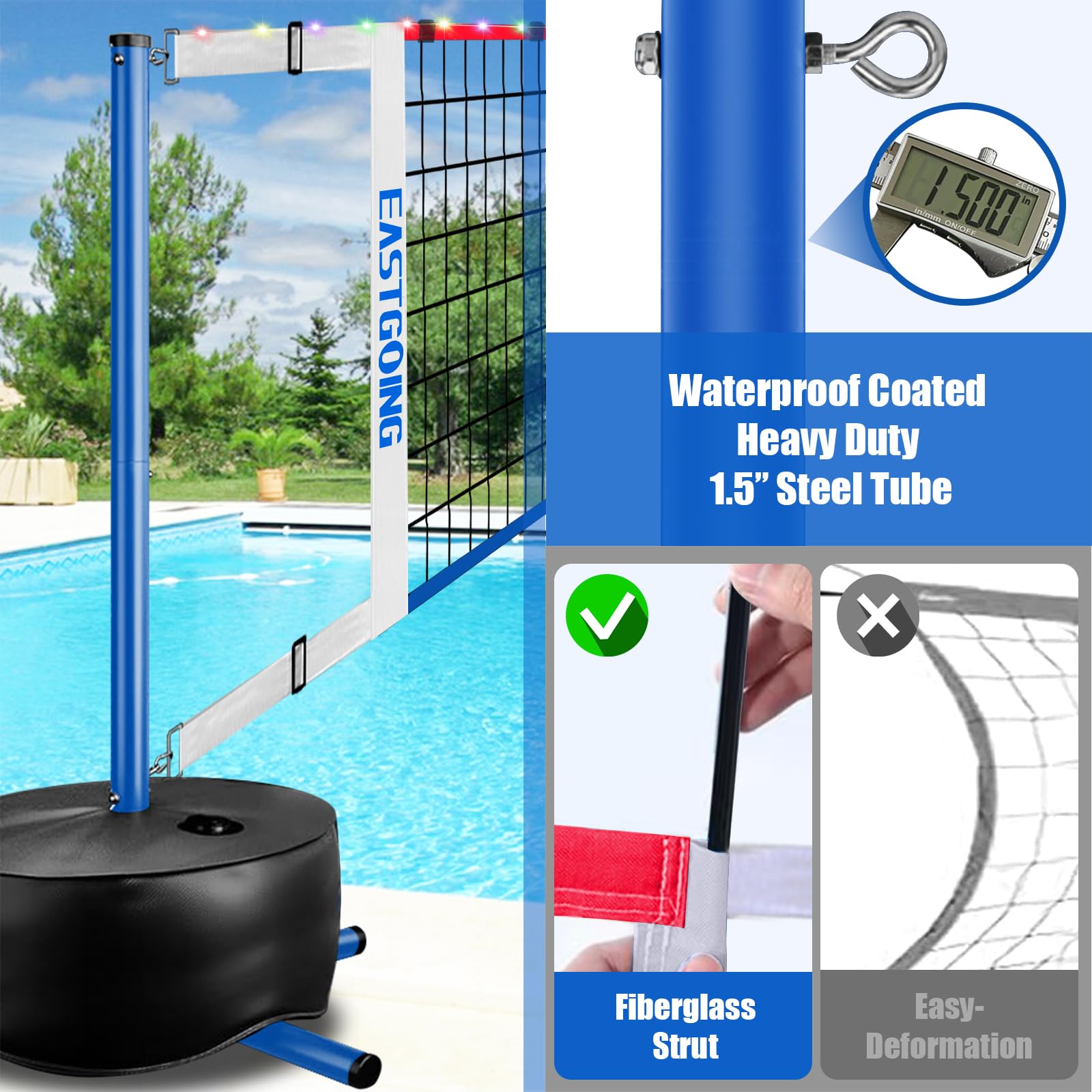 Eastgoing pool net fits most inground pools without drilling