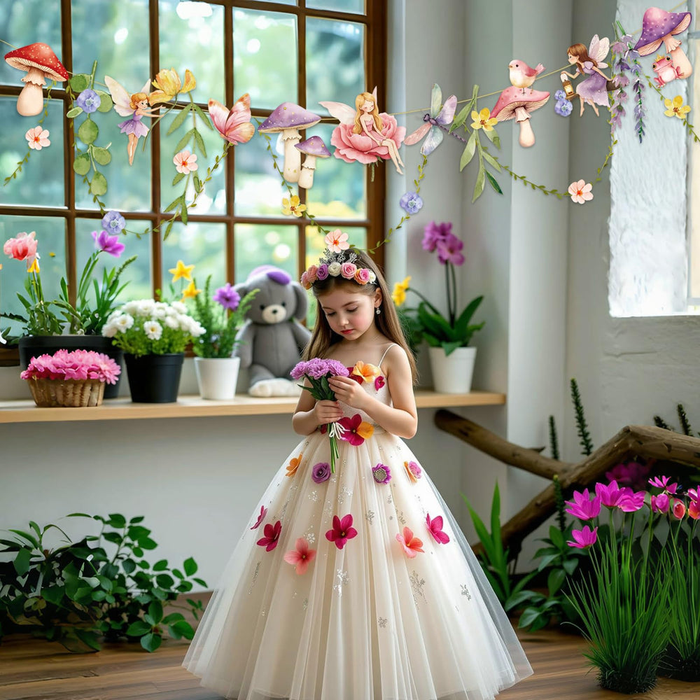 Easy Joy spring party banner creates lively, nature-inspired ambiance.