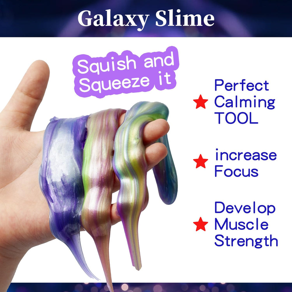 EASYCITY starry marble slime colors stimulate tactile discovery.