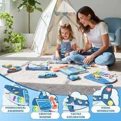 Easyego shark busy board encourages parent-child interaction through guided exploration.