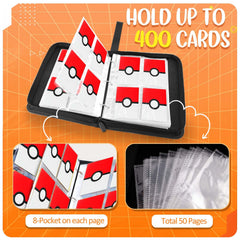 EASYFUN card binder provides clear plastic sleeves for visibility and protection.