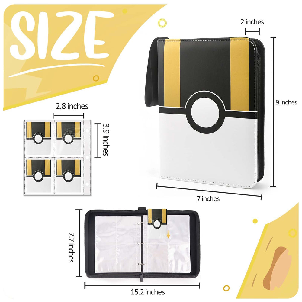 EASYFUN binder showing double-sided pages with four pockets per side for up to 400 cards