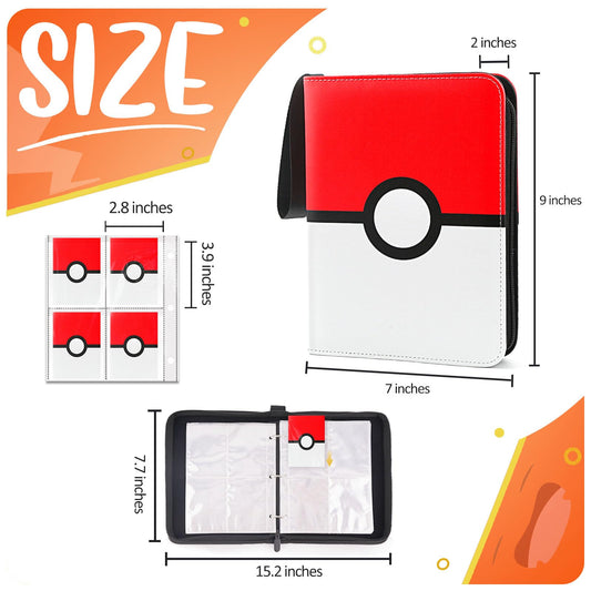 EASYFUN card binder features double-sided pages with four pockets for 400 cards.