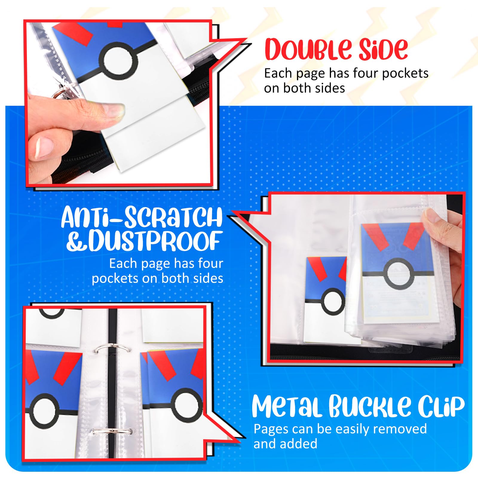 EASYFUN double-sided pages maximize storage and visibility.