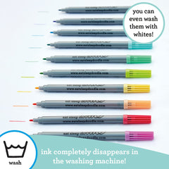 eatsleepdoodle washable markers on fabric; safe, wash-out ink