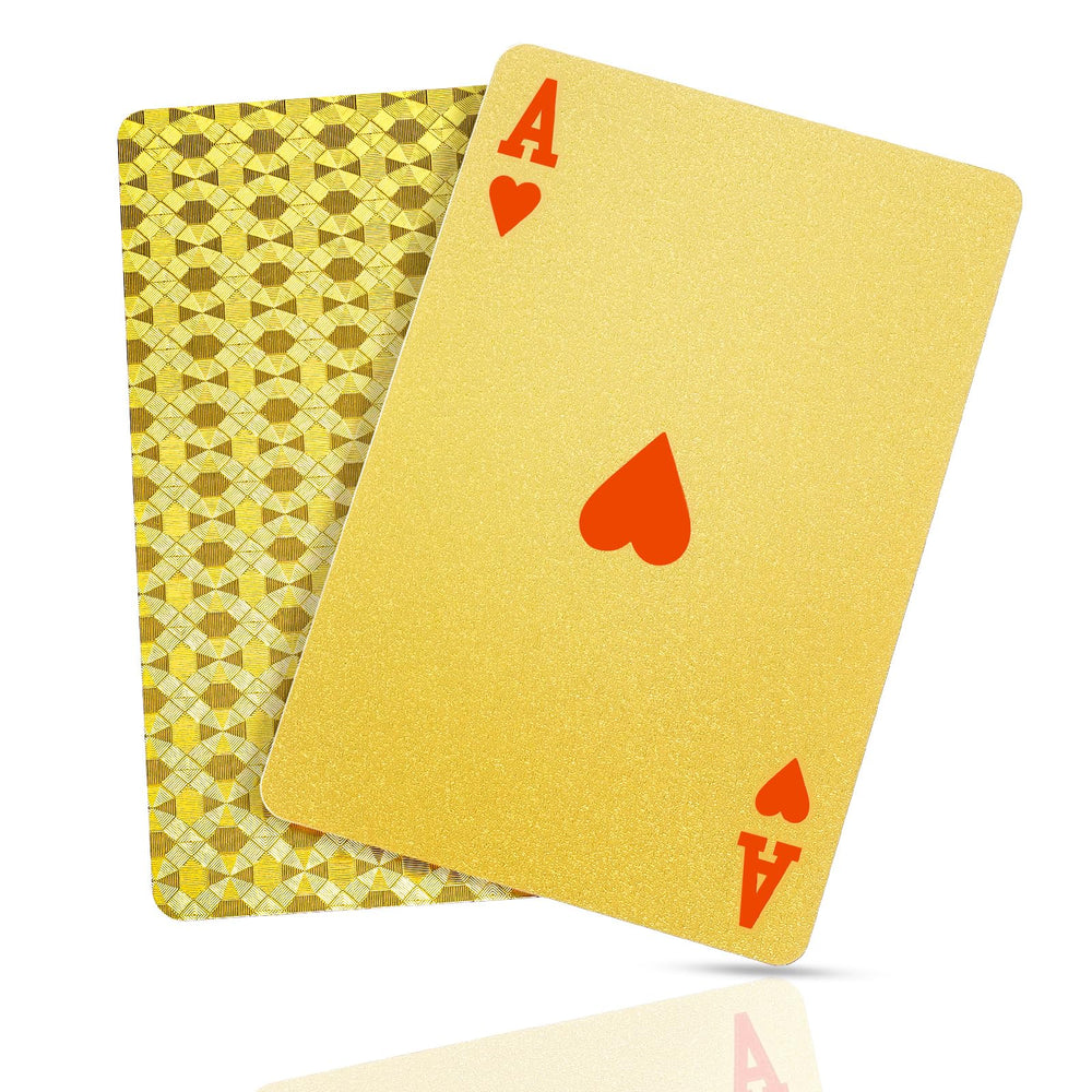 EAY gold deck of cards with full set and high-foil shine for elegant gameplay