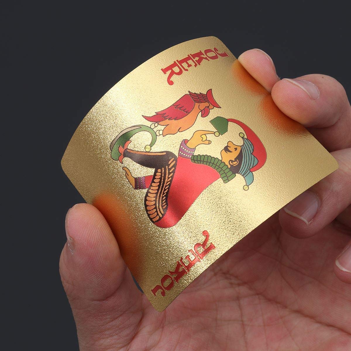 EAY Gold Waterproof Playing Cards back with premium diamond texture detail