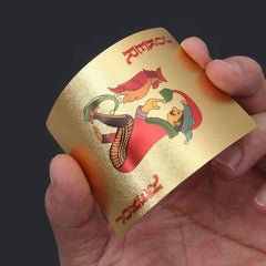 EAY Gold Waterproof Playing Cards back with premium diamond texture detail
