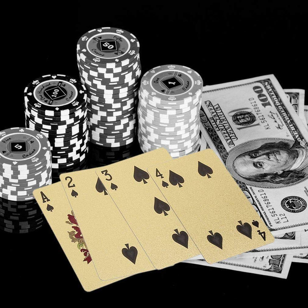 EAY Gold Waterproof Playing Cards at beach or poolside for outdoor fun