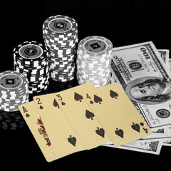 EAY Gold Waterproof Playing Cards at beach or poolside for outdoor fun