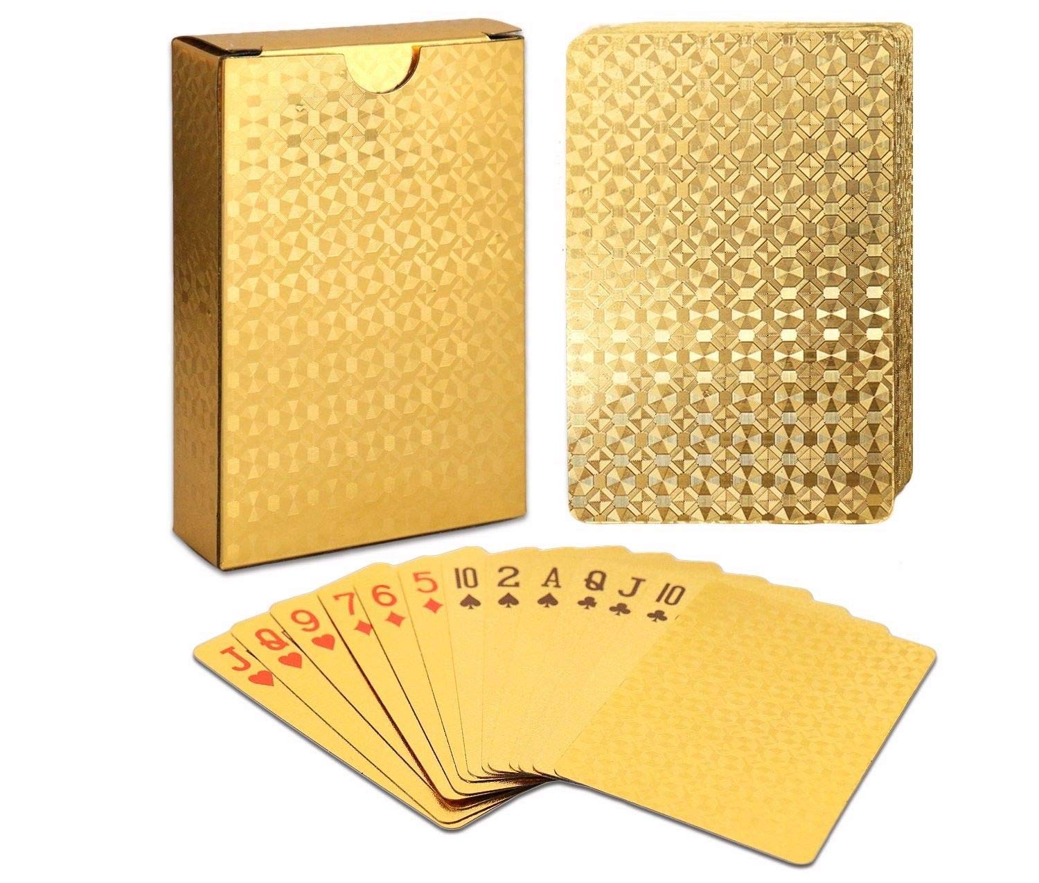 EAY Gold Waterproof Playing Cards deck for parties and games