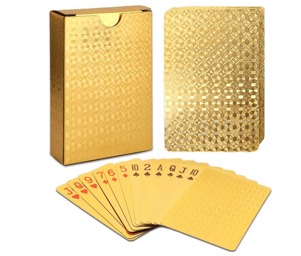 EAY Gold Waterproof Playing Cards deck for parties and games