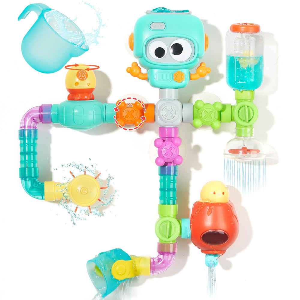 EazierWizter STEM bath toy shows modular pieces for creative bath-time construction.