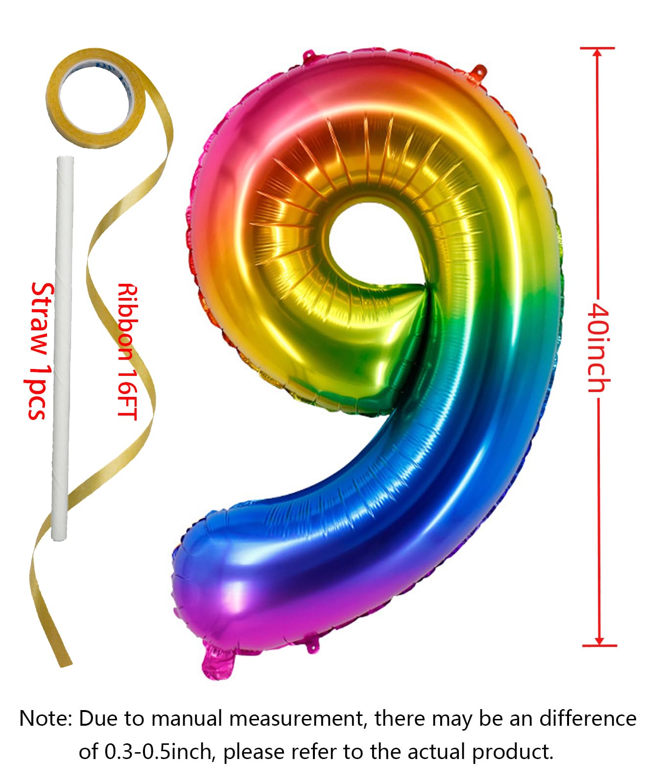 Close-up of EBAIJQUO Rainbow9 rainbow foil surface for vivid color.