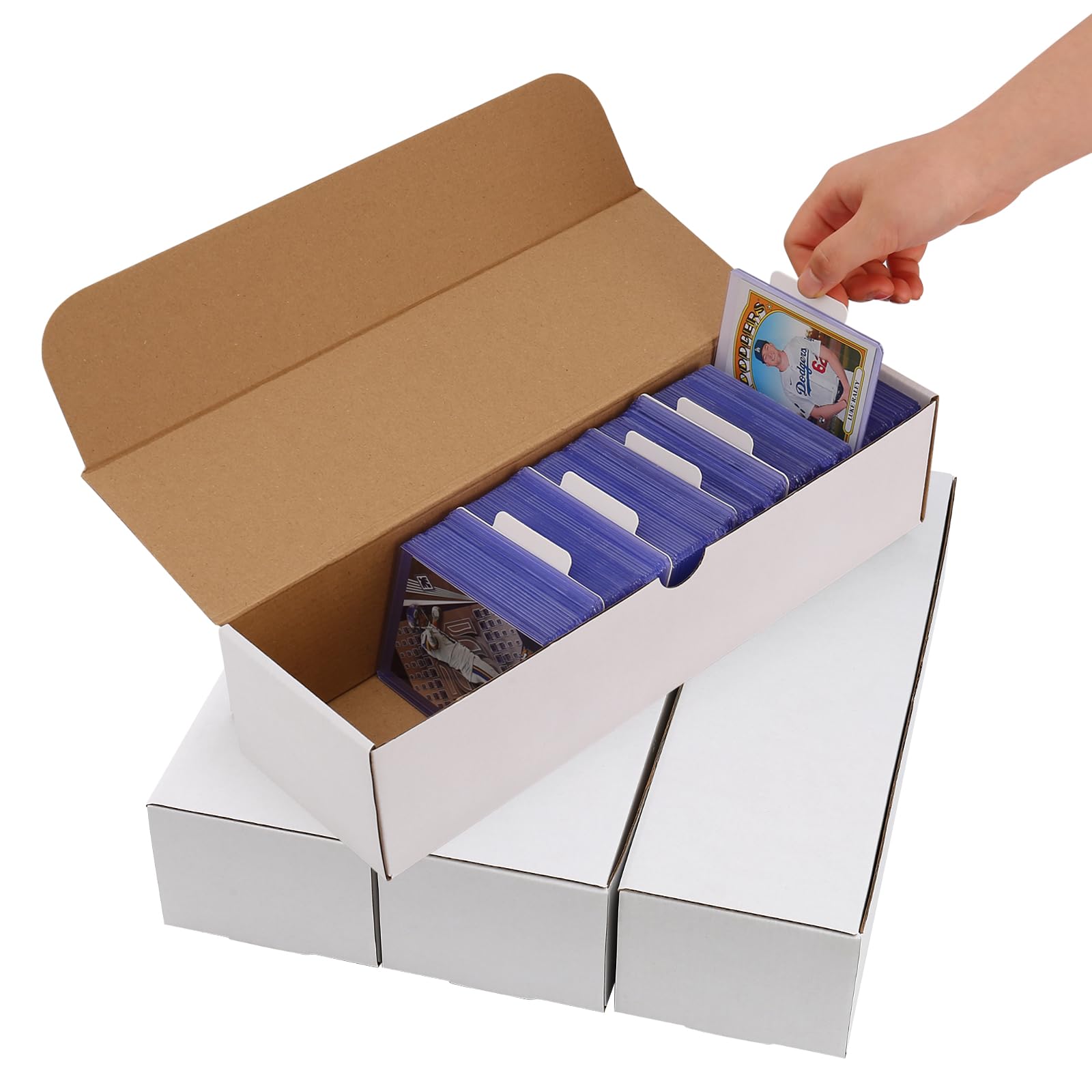 EBOAUSI Top Loader Box 4-Pack front view for organized card storage