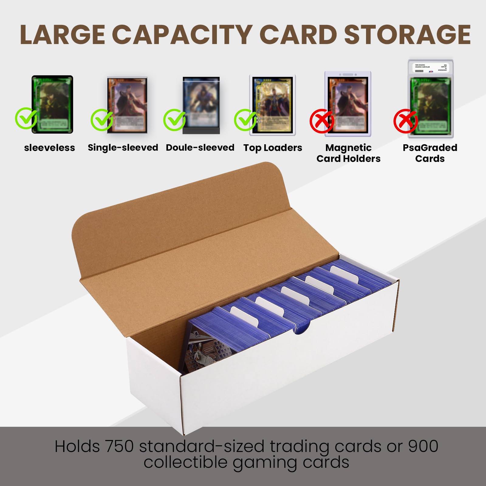 EBOAUSI Top Loader 4-Pack interior with dividers and labels for easy organization