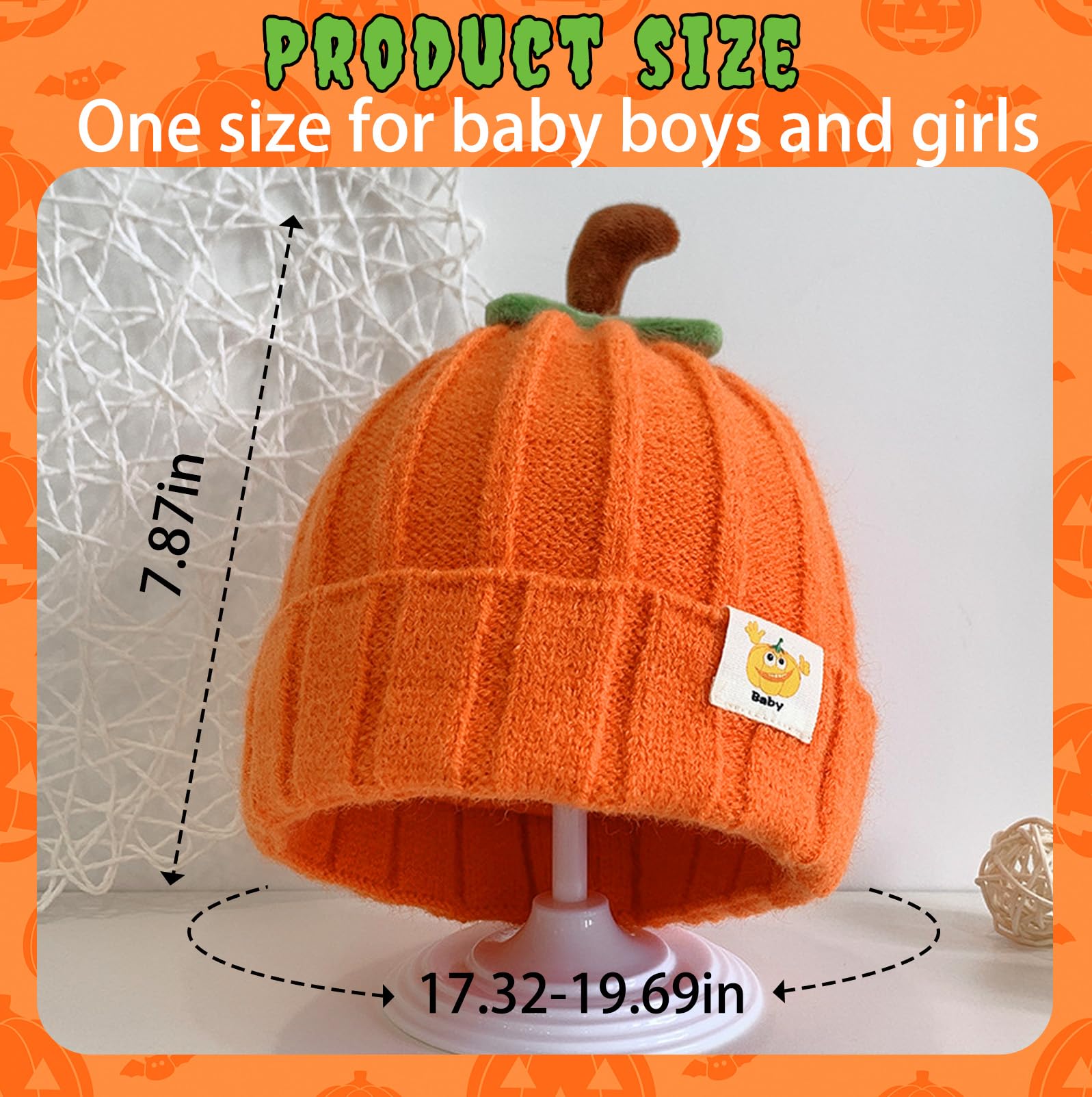 eboozone pumpkin hat baby one-size-fits-most comfort