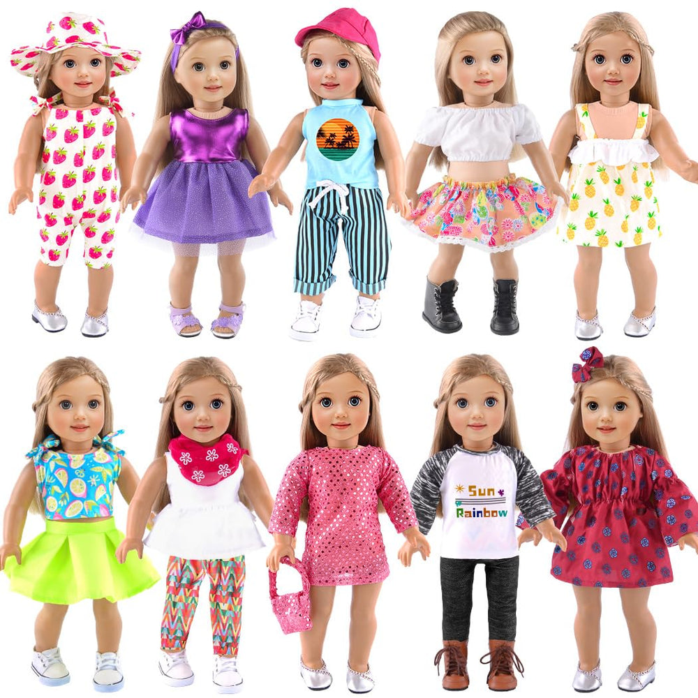 ebuddy 18inch doll outfits collection for imaginative play and easy dressing