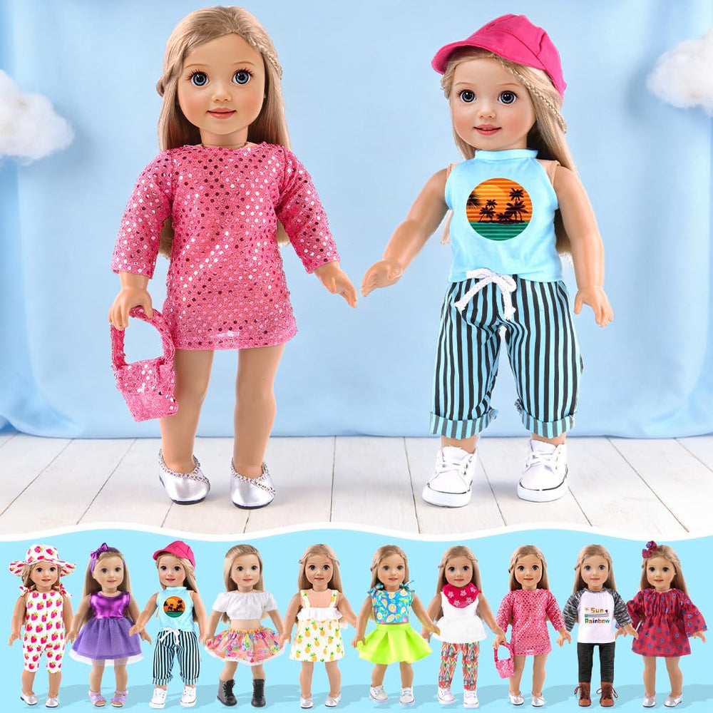 ebuddy 18inch doll wardrobe fun with colorful outfits