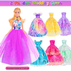 ebuddy fishtail dress doll outfit ready for elegant dress-up moments.