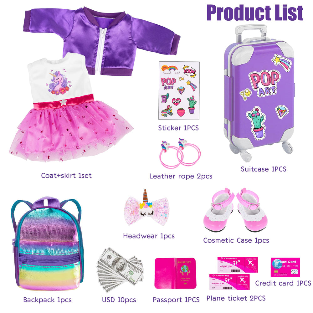 ebuddy suitcase and backpack with accessories for realistic packing play