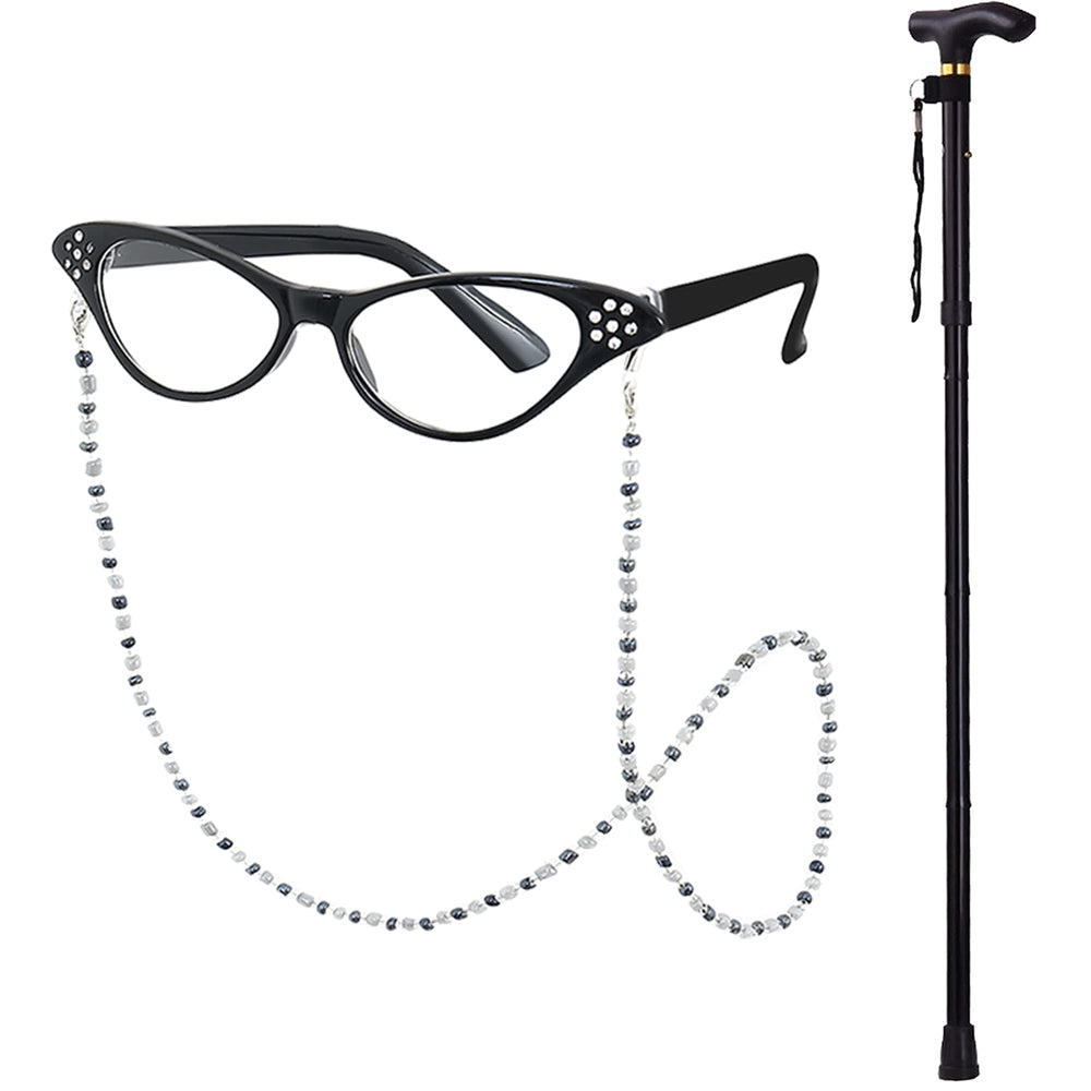 EBYTOP granny cane adds realistic prop for imaginative play and 100th day events.