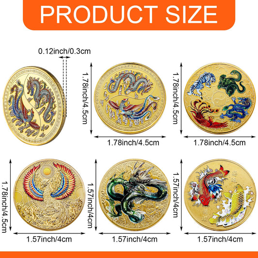 Ecally Azure Dragon coin for luck and prosperity on your workspace