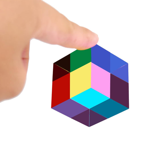 ECBANLI CMY color cube angle-mixing view highlights color blends