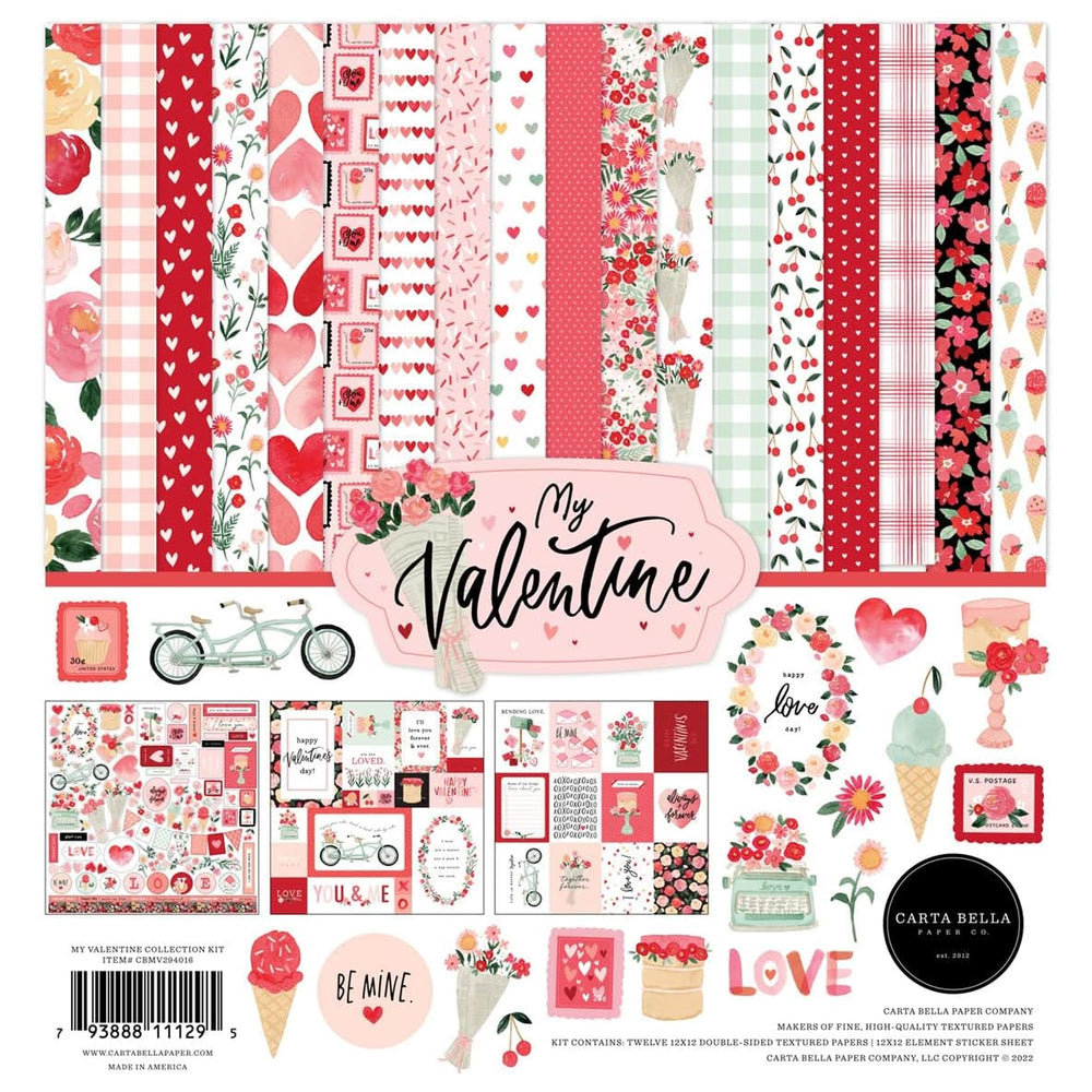 Echo Park Paper Valentine patterns twelve by twelve for scrapbooking and card making