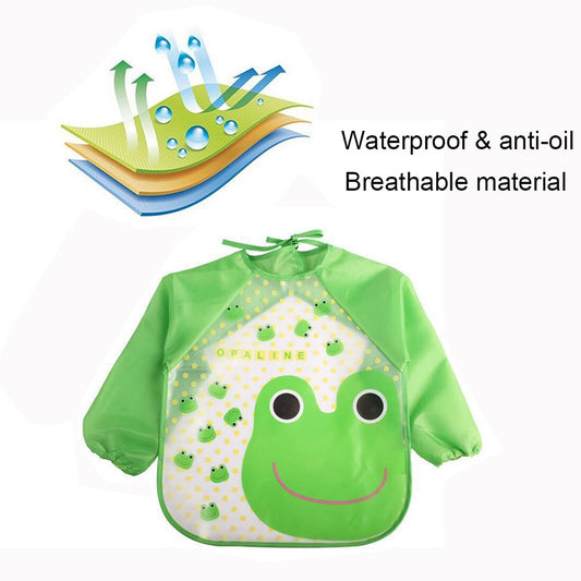 EchoDone long-sleeve waterproof smock protects clothes during art and meals