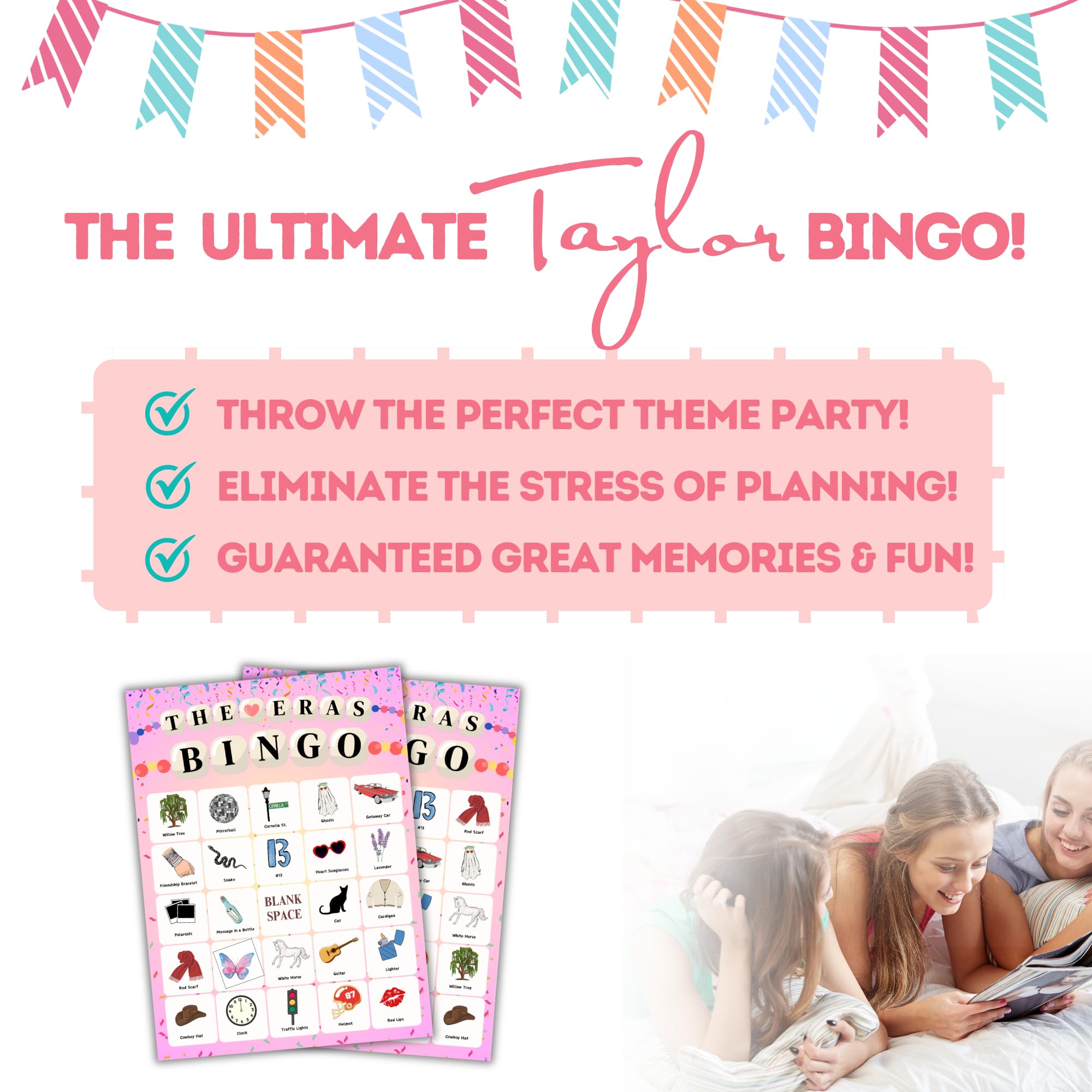 Echoglimmer bingo instructions card, beginner-friendly setup for Tay-themed parties.