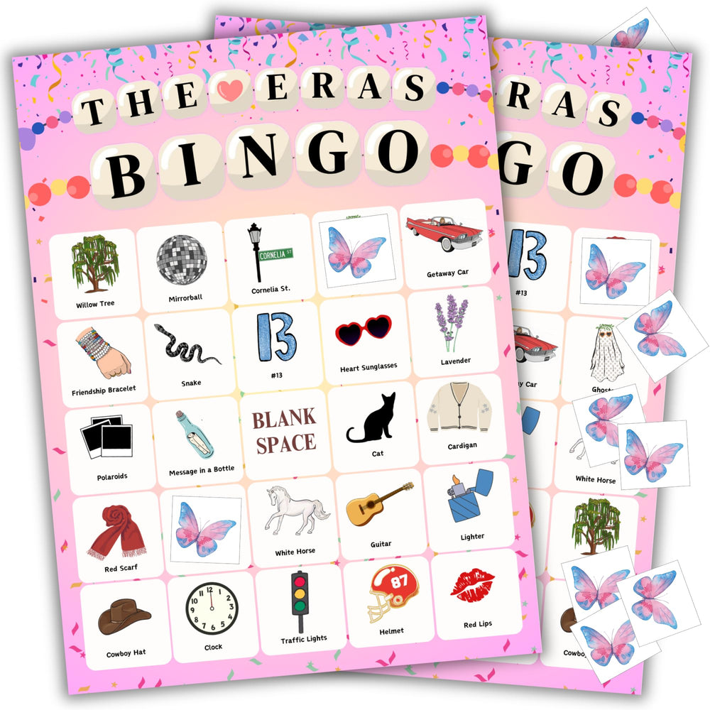 Echoglimmer Bingo Taylor player cards for Tay fans, great for party games and giveaways.