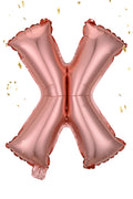ECHOLUX rose pink X balloon, 16-inch Mylar, perfect for birthday decor and photo ops.
