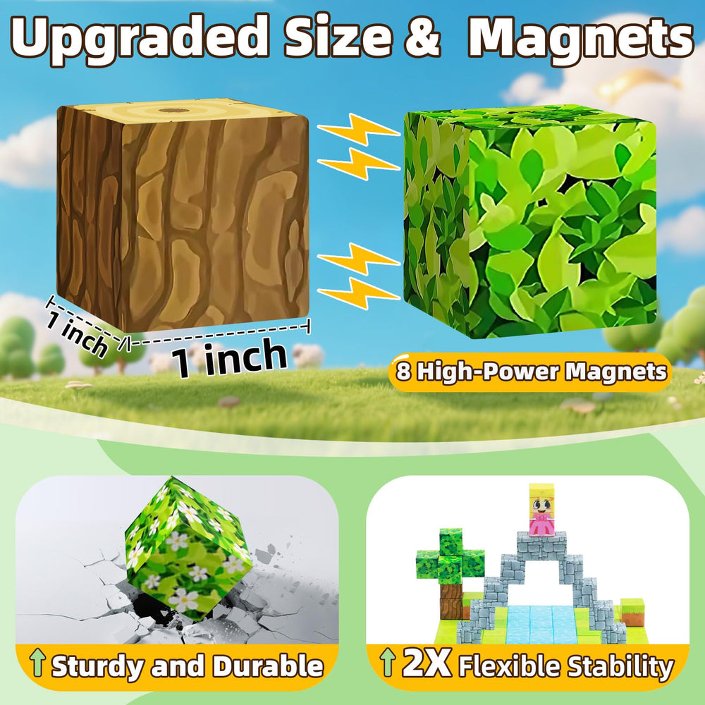 EchoPlan magnetic blocks used by children building 3D structures to boost creativity.