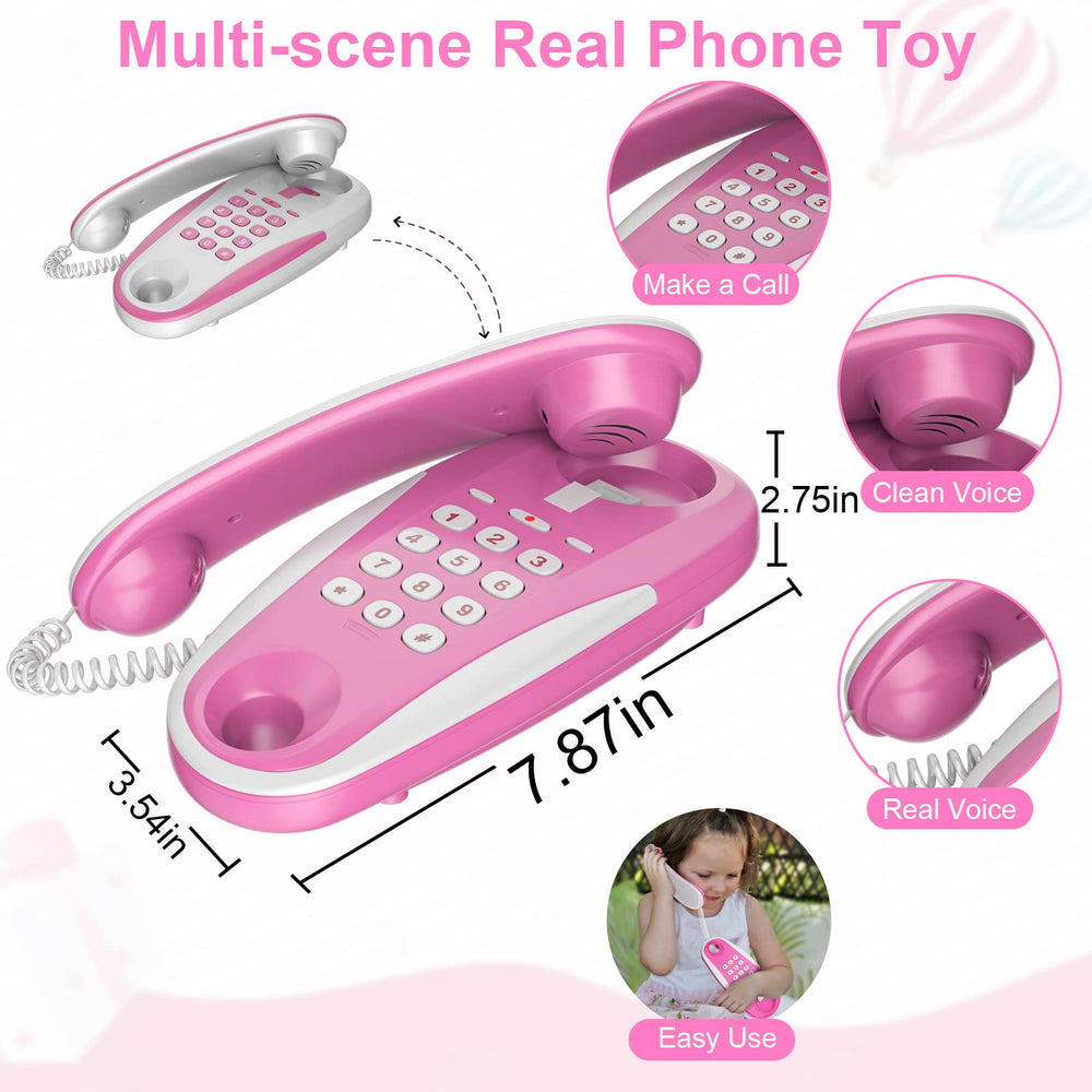ECLENYES play phone shows a 23 ft line for long-distance pretend chats.