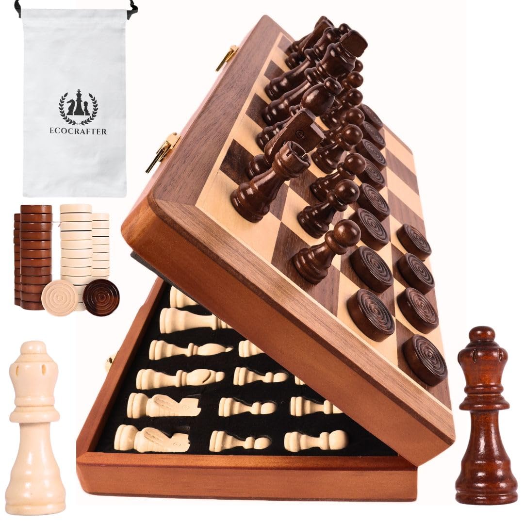 ECOCRAFTER 15inch foldable chess board for portable play