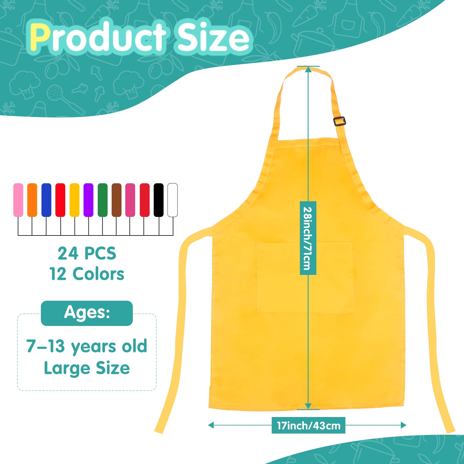 Ecoofor kids apron with two pockets for tools and brushes