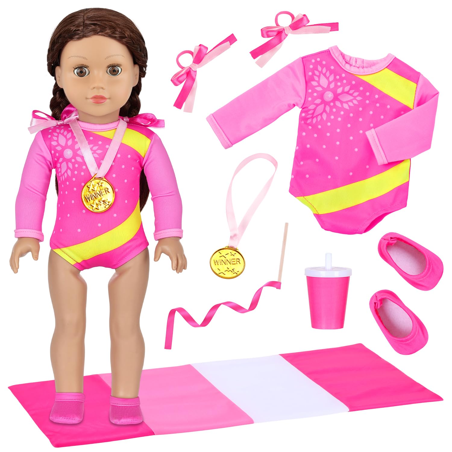Ecore Fun 18 inch set helps create varied gymnastics scenes at home.