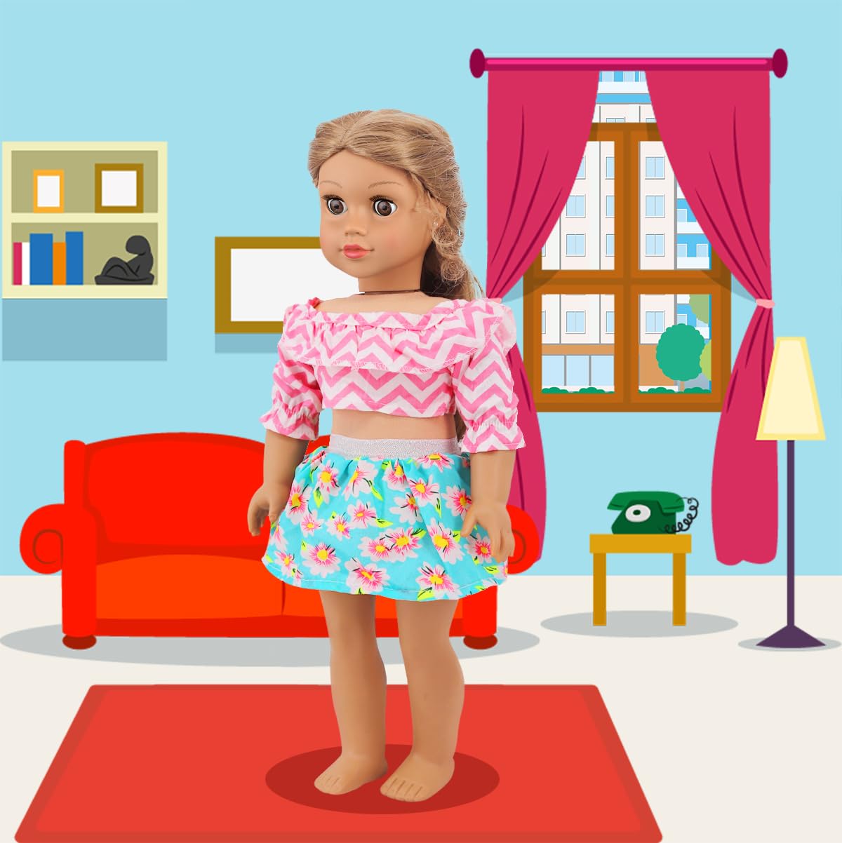 Ecore Fun 18-inch doll coat outfit for cozy layered looks
