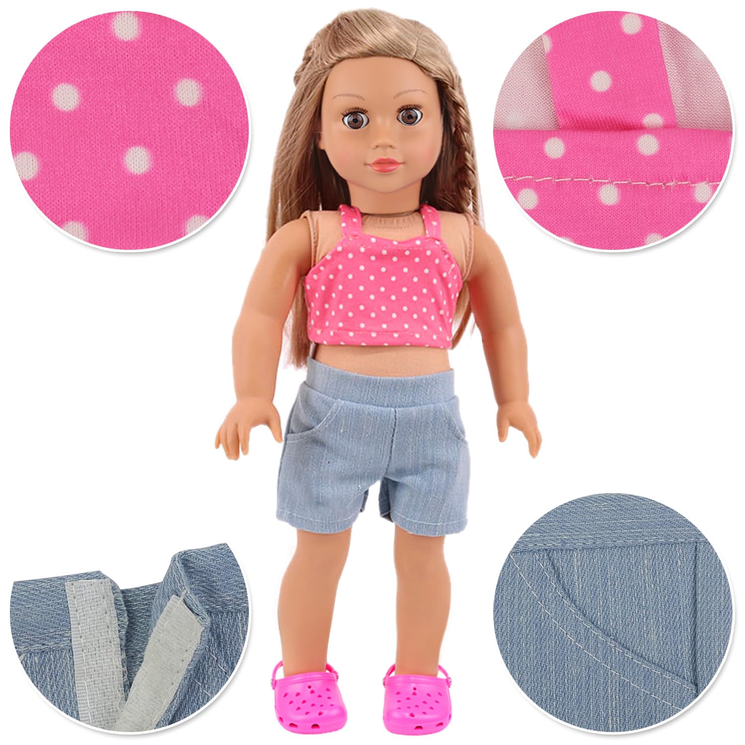 Ecore Fun 18-inch doll jumpsuit outfit for easy mix-and-match styling