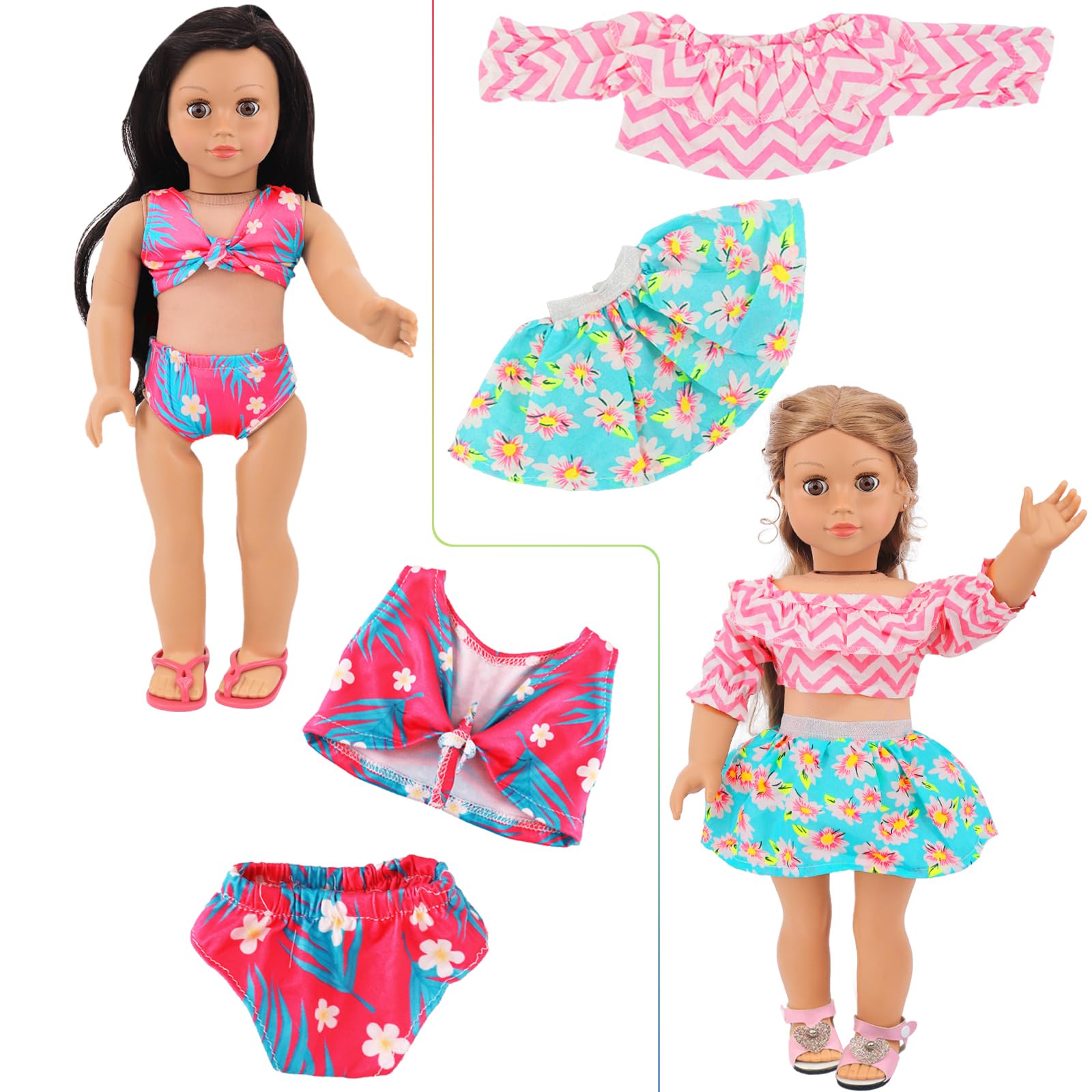 Ecore Fun 18-inch doll skirt and top set for versatile styling
