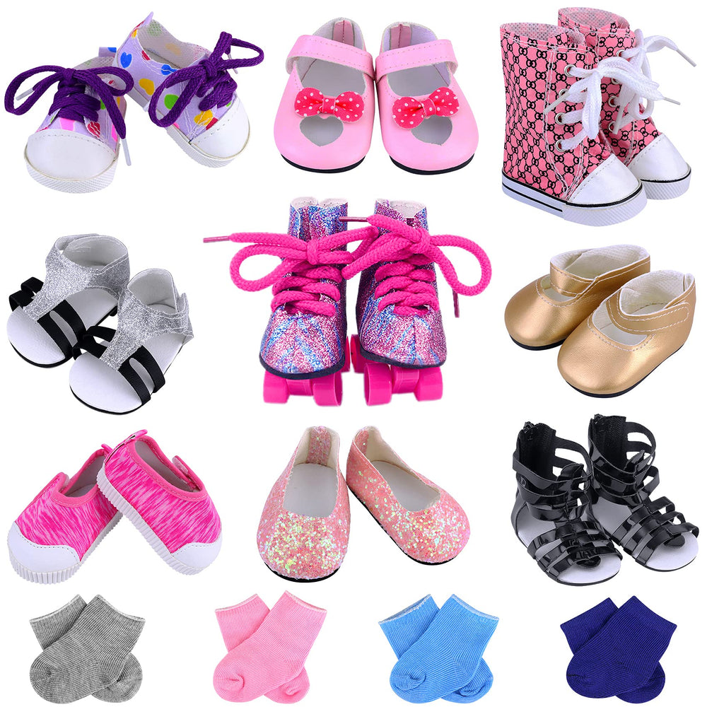 Ecore Fun 18-inch doll sandals for easy daily wear and playful styling.