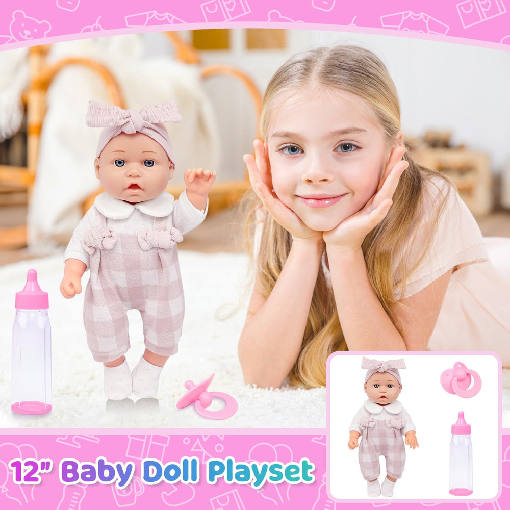 Ecore Fun baby bottle supports realistic feeding-themed play and fine motor imitation