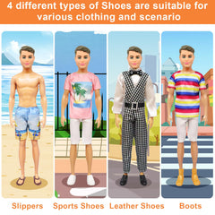 Ecore Fun four-pair doll shoes complete outfits and imagination.