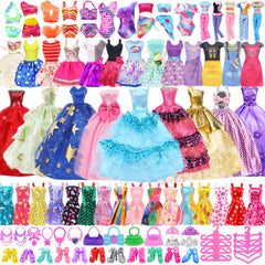 Ecore Fun 99 Pcs Princess gowns for 11.5-inch dolls, delightful dress-up play.