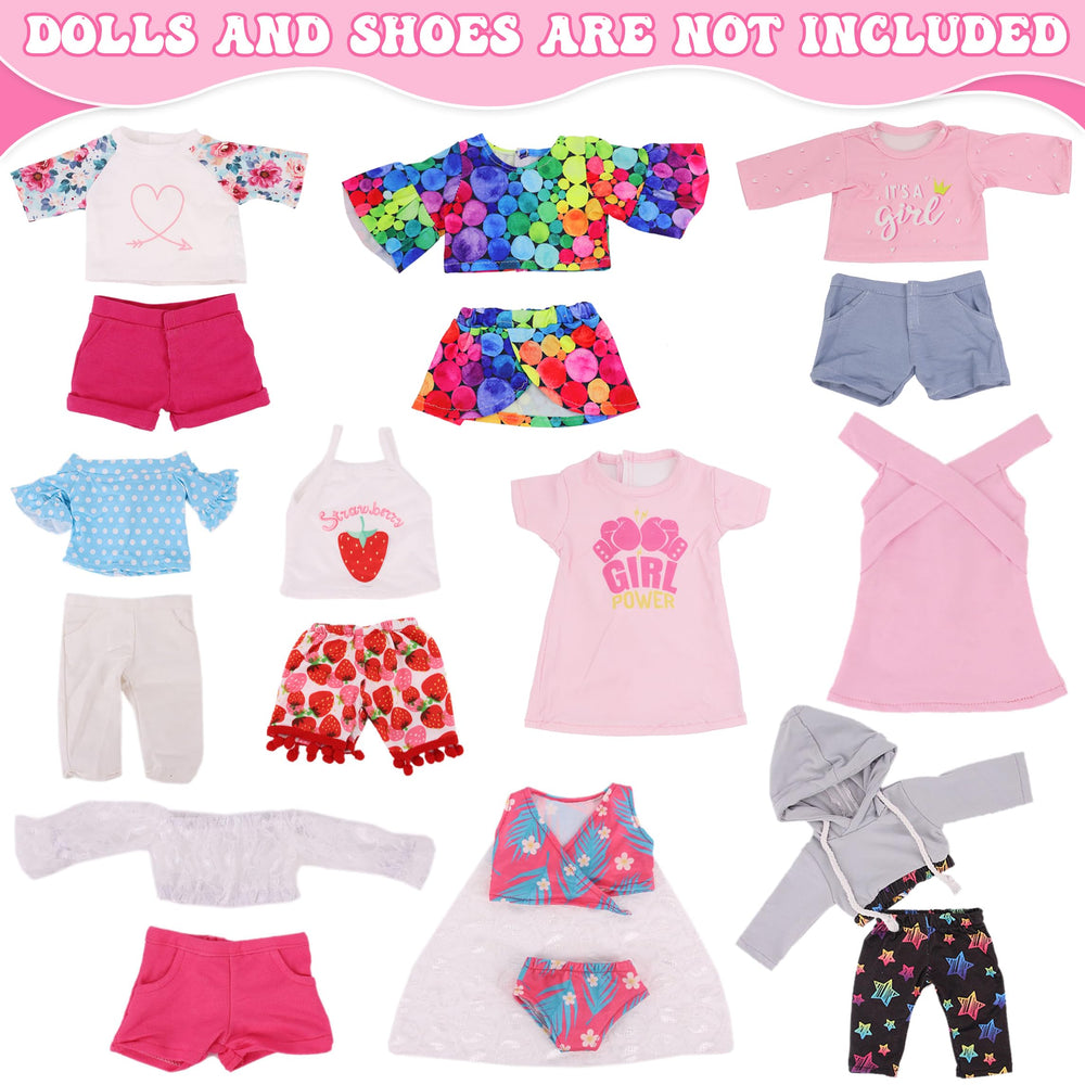 Ecore Fun 18-inch doll T-shirt demonstrates easy mix-and-match outfits.