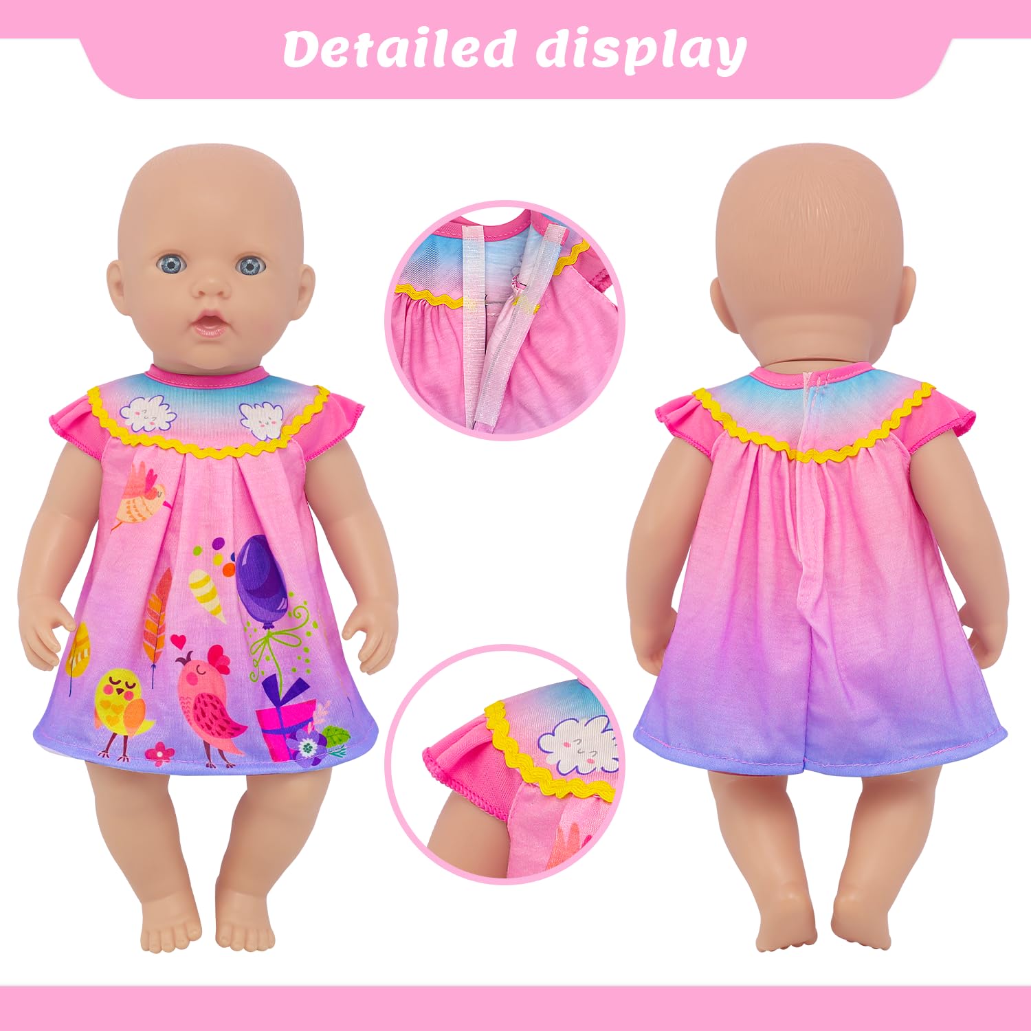 ECORELF 14-inch doll jumpsuit with Velcro fasteners for simple dressing